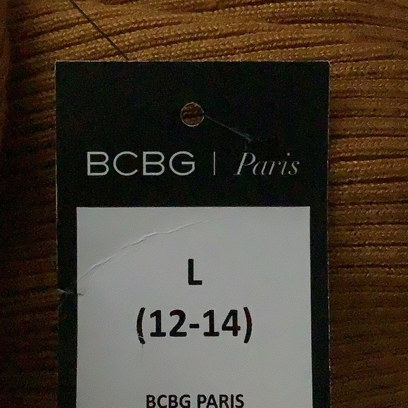 NWT BCBG Paris orange size Large stretchy ribbed wide-leg pants.  See pictures. - Picture 5 of 9